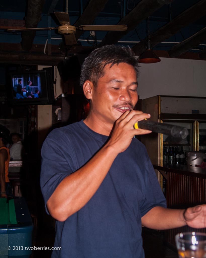 Chris gives us his rendition of 'My Way' in a kareoke bar