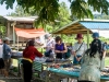 Tourist shopping in a local village