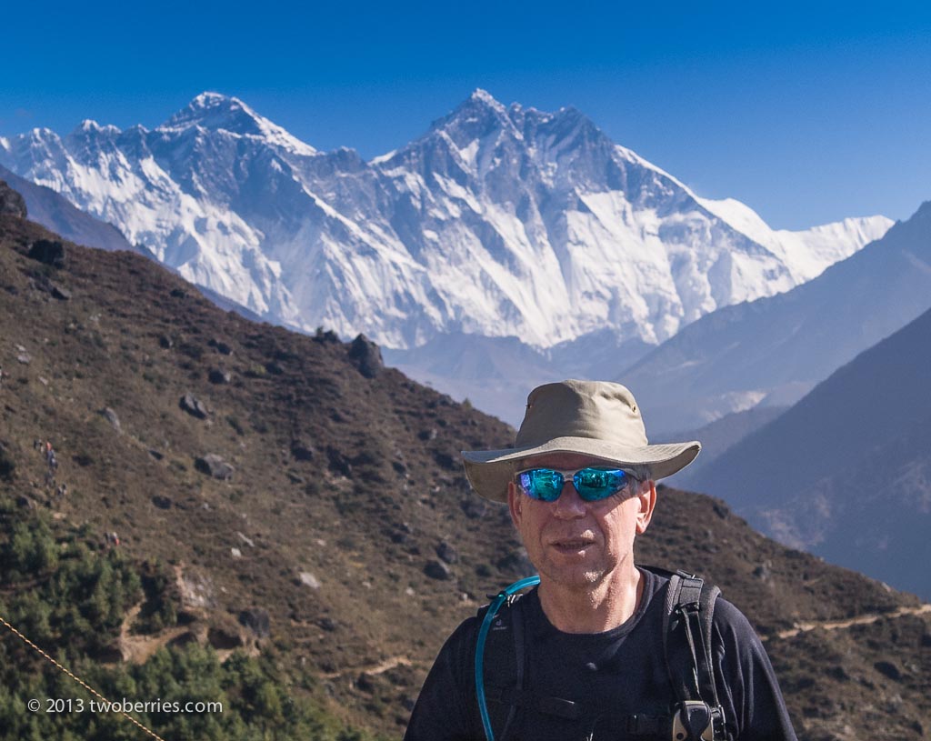 Me, with Everest, Nuptse and Lhotse behind