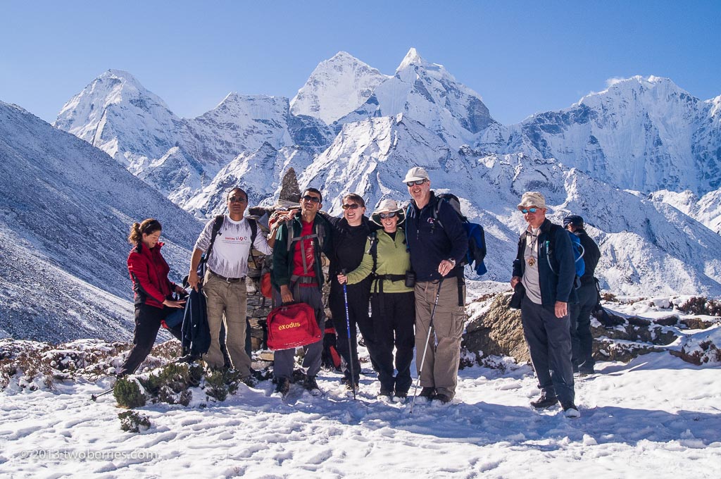 Trekking group on the descent from Pheriche