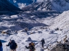 Climbing the moraine alonside the Khumbu Glacier