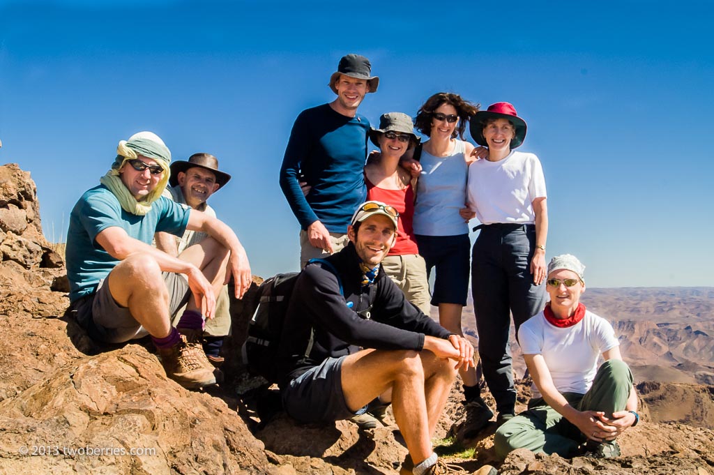 The trekking group on the summit of Jebel Aklim (2597 metres)