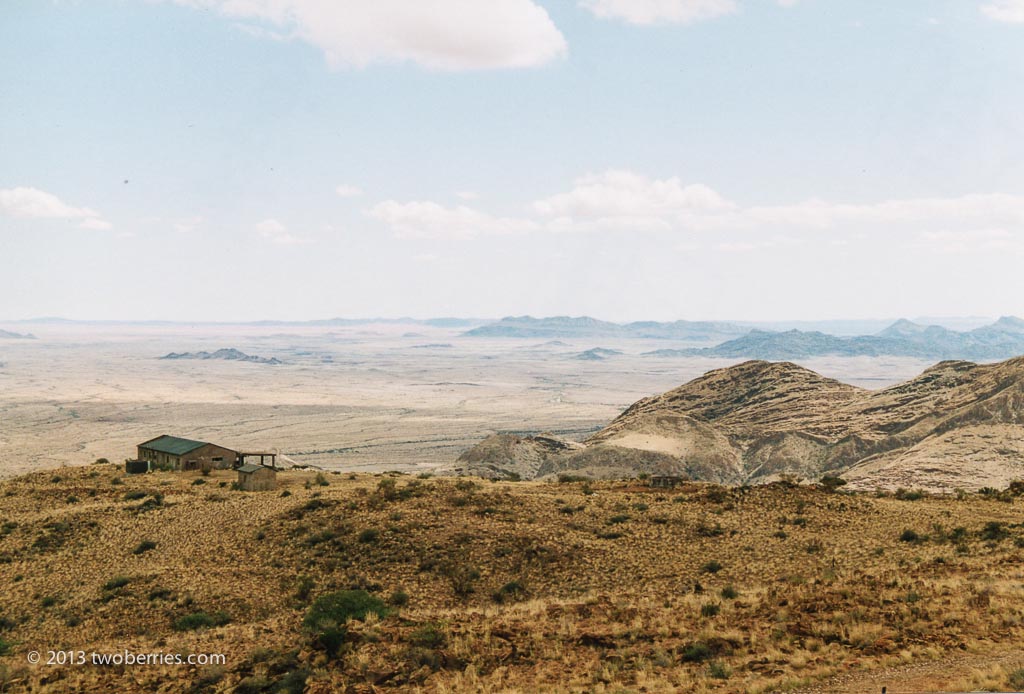Looking out to the Namib desert from the Naklauft mountains