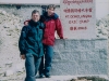 At the Everest Base Camp marker, Tibet