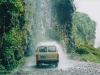 A waterfall makes a convenient car wash