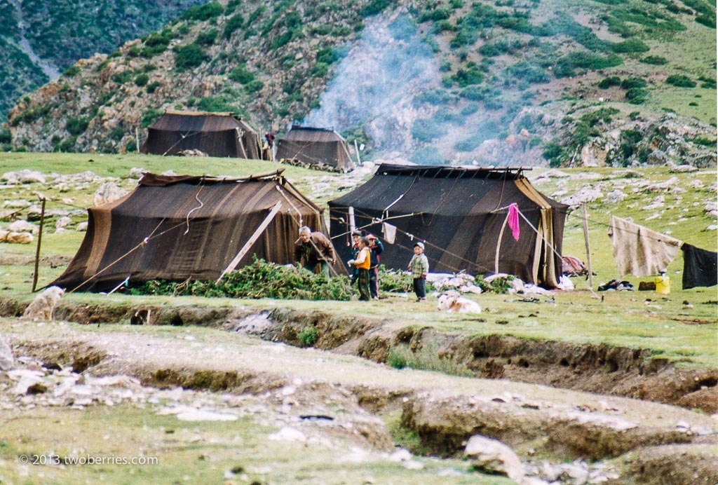 Tibetan Nomad camp on the Lachen La