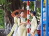 Girls wearing the tradional Ao Dai