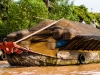 Boat carrying rice husk, Mekong Delta